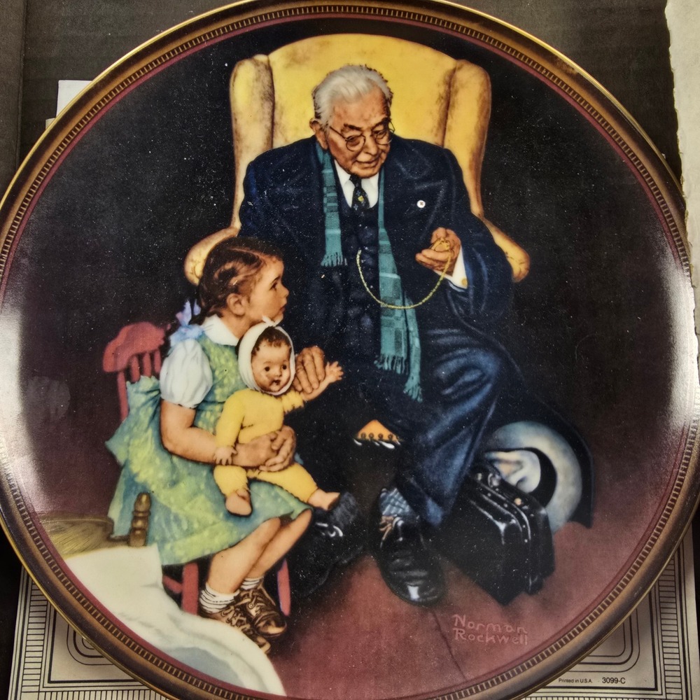 VTG Norman Rockwell Tender Loving Care Knowles Collector Plate 1988 COA 3099-C